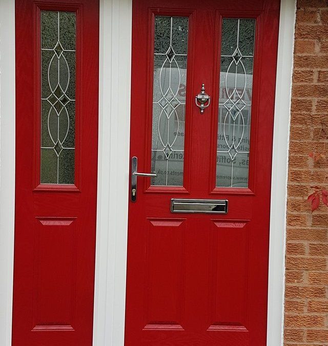 Colorful composite door with floral design